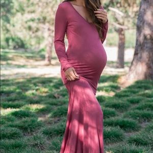 Mauve Maternity Photoshoot Dress